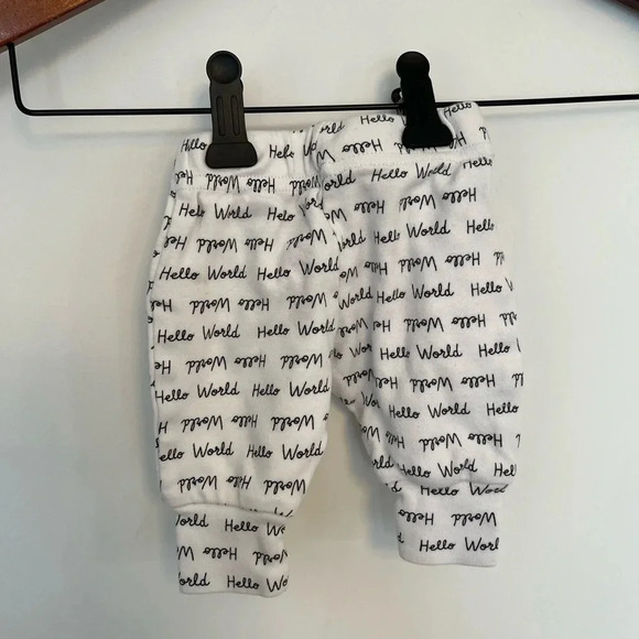 George hello world white and black baby  pants newborn - Picture 2 of 6